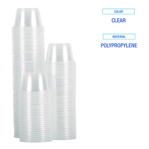 Souffle/Portion Cups, 3.25 oz, Plastic, Translucent, 2,500/Carton