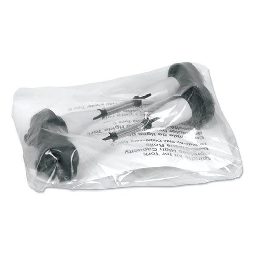Coreless High Capacity Spindle Kit, Plastic, 3.66" Roll Size, Type C, Gray, 2 per Kit
