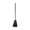 Flagged Tip Poly Bristle Janitor Brooms, 10 x 58.5, Wood Handle, Natural/Black, 12/Carton