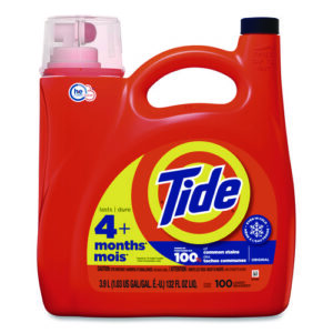 HE Liquid Laundry Detergent, Original Scent, 132 oz Pour Bottle, 4/Carton