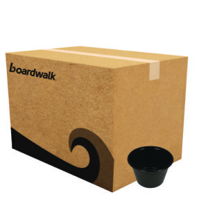 Souffle/Portion Cups, 4 oz, Plastic, Black, 2,500/Carton