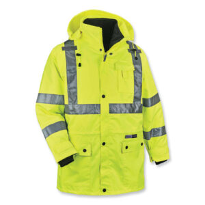 GloWear 8385 Class 3 Hi-Vis 4-in-1 Jacket, 5X-Large, Lime