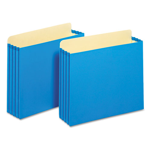 File Cabinet Pockets, 3.5" Expansion, Letter Size, Blue, 10/Box - Image 3