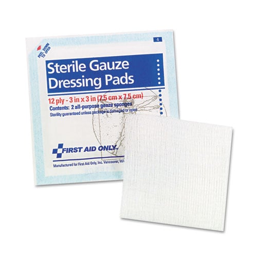 First Aid Only Sterile Gauze Dressing Pads