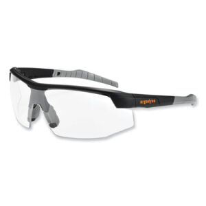 Skullerz Skoll Safety Glasses, Matte Black Nylon Impact Frame, Anti-Fog Clear Polycarbonate Lens
