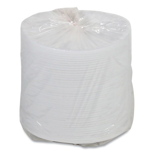 Placesetter Satin Non-Laminated Foam Dinnerware, Plate, 9" dia, White, 125/Pack, 4 Packs/Carton