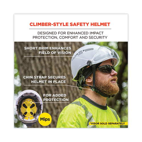 Skullerz 8975-MIPS Class C Safety Helmet with MIPS Elevate Ratchet Suspension, White