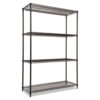 NSF Certified Industrial Four-Shelf Wire Shelving Kit, 48w x 18d x 72h, Black
