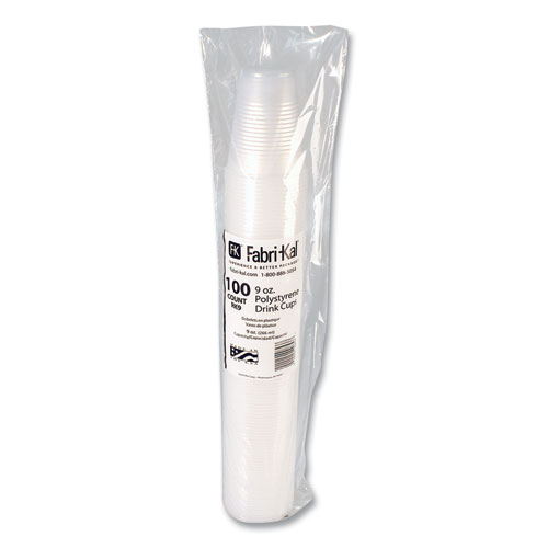 RK Ribbed Cold Drink Cups, 9 oz, Plastic, Clear, 100/Sleeve, 25 Sleeves/Carton