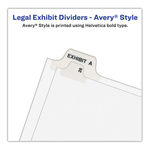Preprinted Legal Exhibit Side Tab Index Dividers, Avery Style, 10-Tab, 17, 11 x 8.5, White, 25/Pack, (1017)
