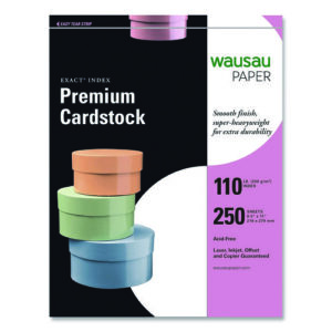 Exact Index Card Stock, 94 Bright, 110 lb Index Weight, 8.5 x 11, White, 250/Pack