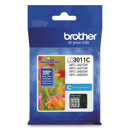 Brother LC3011C Original Standard Yield Inkjet Ink Cartridge - Single Pack - Cyan - 1 Each
