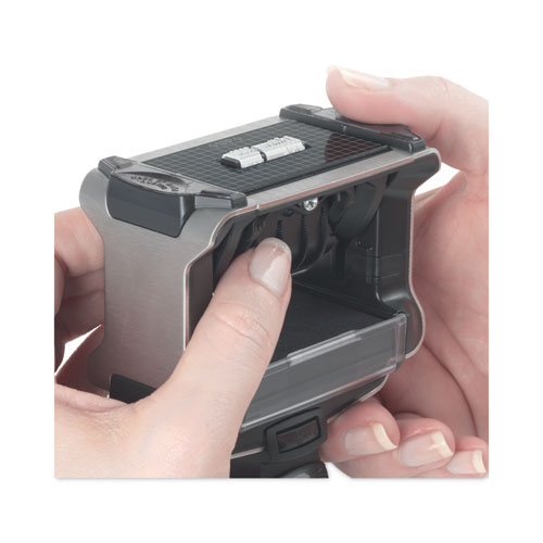 Professional 12-Message Date Stamp, Self-Inking, 2.25 x 0.38, Black