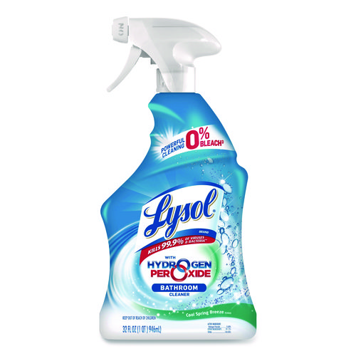 Bathroom Cleaner with Hydrogen Peroxide, Cool Spring Breeze, 32 oz Trigger Spray Bottle