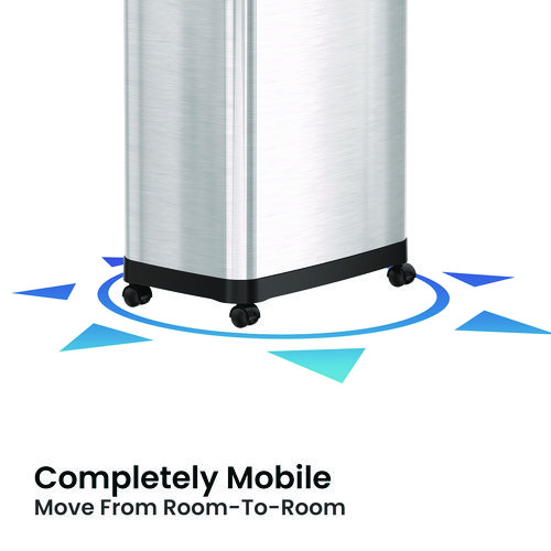 Dual Push Door Trash Can, 24 gal, Stainless Steel, Silver/Black