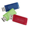 Store 'n' Go USB Flash Drive, 16 GB, Assorted Colors, 3/Pack