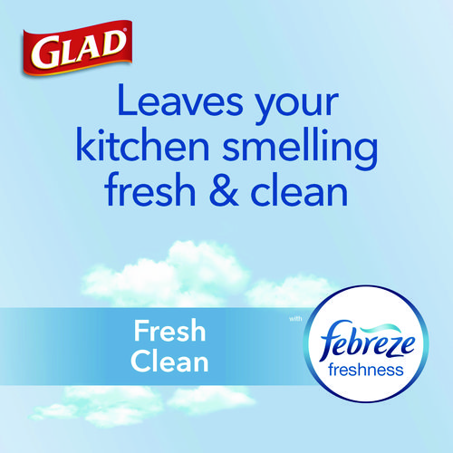 ForceFlex Kitchen Drawstring Trash Bags, 13 gal, Gain Fresh Clean Scent, 24 x 27.38, White, 80/Box
