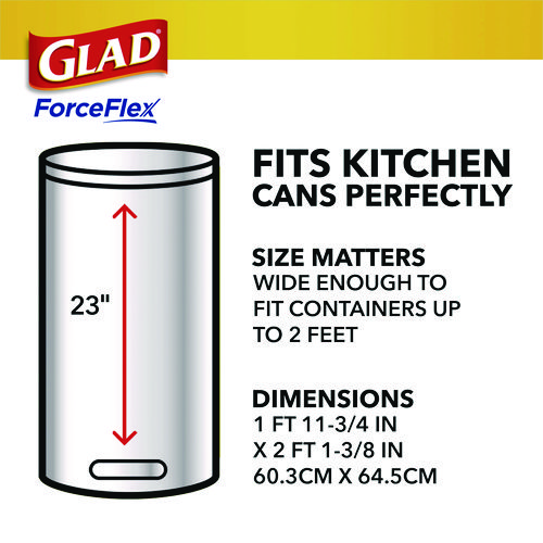 ForceFlex Kitchen Drawstring Trash Bags, 13 gal, Gain Fresh Clean Scent, 24 x 27.38, White, 80/Box