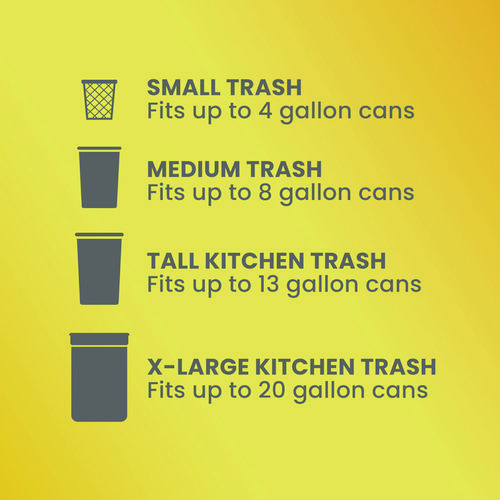 ForceFlex Kitchen Drawstring Trash Bags, 13 gal, Gain Fresh Clean Scent, 24 x 27.38, White, 80/Box