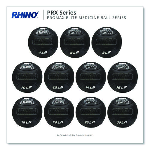Rhino Promax Elite Medicine Ball, 30 lb, Black