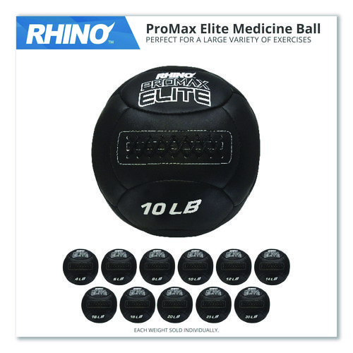 Rhino Promax Elite Medicine Ball, 30 lb, Black