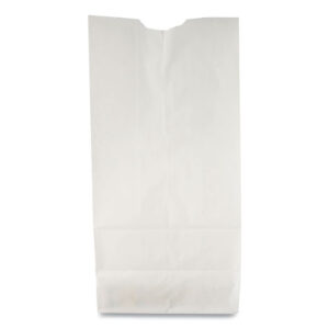 Grocery Paper Bags, #10 Size, 7" x 4.38" x 13.75", White, 500/Bundle
