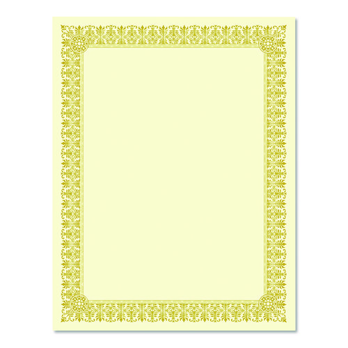 Premium Certificates, 8.5 x 11, Ivory/Gold with Fleur Gold Foil Border, 15/Pack