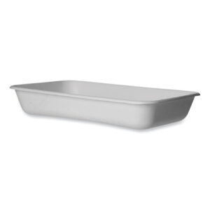 WorldView Renewable Molded Fiber Containers, 10.47 x 10.47 x 1.76, White, 200/Carton
