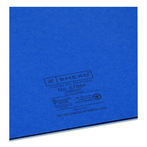 Two-Pocket Folder, Textured Paper, 100-Sheet Capacity, 11 x 8.5, Dark Blue, 25/Box