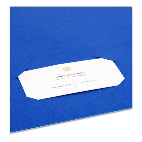 Two-Pocket Folder, Textured Paper, 100-Sheet Capacity, 11 x 8.5, Dark Blue, 25/Box