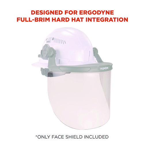 Skullerz 8998 Anti-Scratch/Anti-Fog Face Shield Replacement for Full Brim Hard Hat, Clear Lens