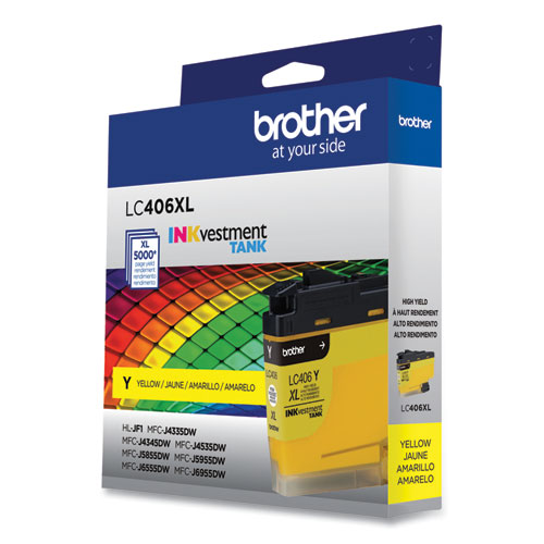 Brother INKvestment LC406XLY Original High Yield Inkjet Ink Cartridge - Single Pack - Yellow - 1 Each