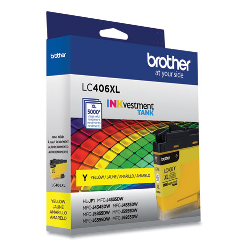 Brother INKvestment LC406XLY Original High Yield Inkjet Ink Cartridge - Single Pack - Yellow - 1 Each