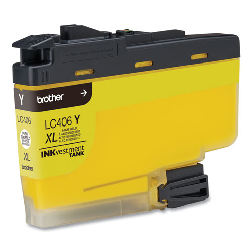 Brother INKvestment LC406XLY Original High Yield Inkjet Ink Cartridge - Single Pack - Yellow - 1 Each