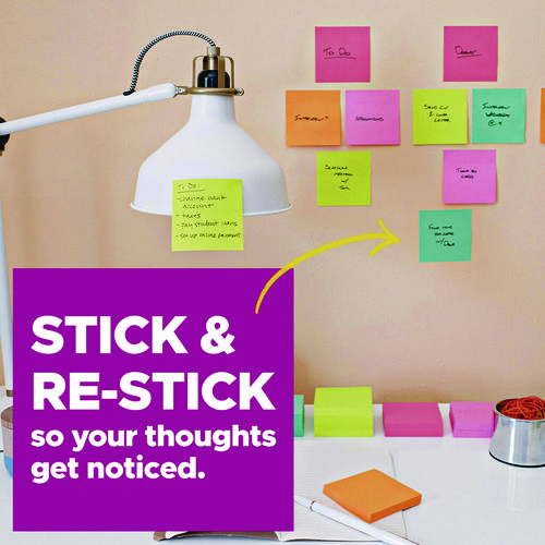 Pop-Up Notes Summer Joy Collection Colors, 3" x 3", Assorted Colors, 90 Sheets/Pad, 6 Pads/Pack