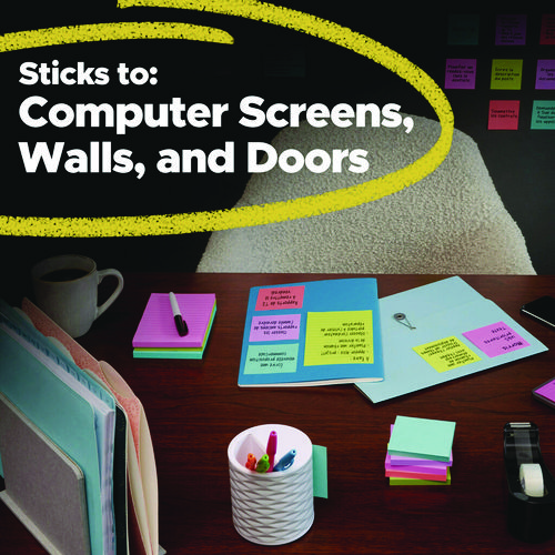 Pop-Up Notes Summer Joy Collection Colors, 3" x 3", Assorted Colors, 90 Sheets/Pad, 6 Pads/Pack