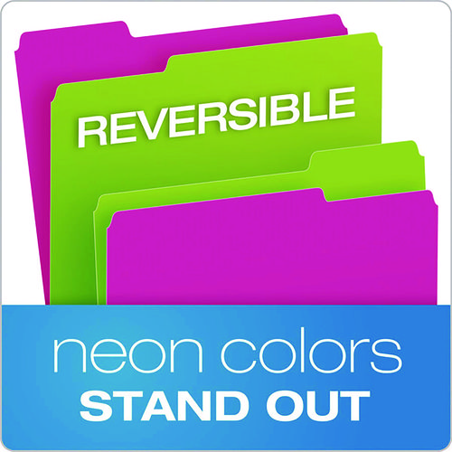 Glow Twisted 3-Tab File Folder, 1/3-Cut Tabs: Assorted, Letter Size, 0.25" Expansion, Assorted Colors, 12/Pack