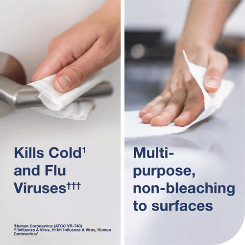 Disinfectant Wipe Canisters, 1-Ply, 7 x 7, Lemon, White, 75 Sheets/Canister, 6/Carton - Image 2