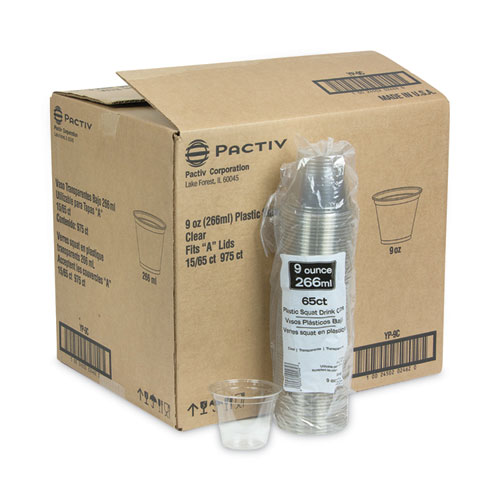 EarthChoice Recycled Clear Plastic Cold Cups, 9 oz, Clear, 975/Carton