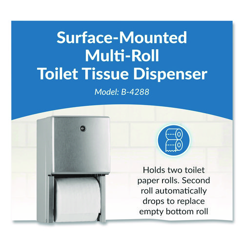 ConturaSeries Two-Roll Tissue Dispenser, 6.08 x 5.94 x 11, Stainless Steel