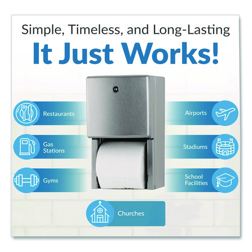 ConturaSeries Two-Roll Tissue Dispenser, 6.08 x 5.94 x 11, Stainless Steel