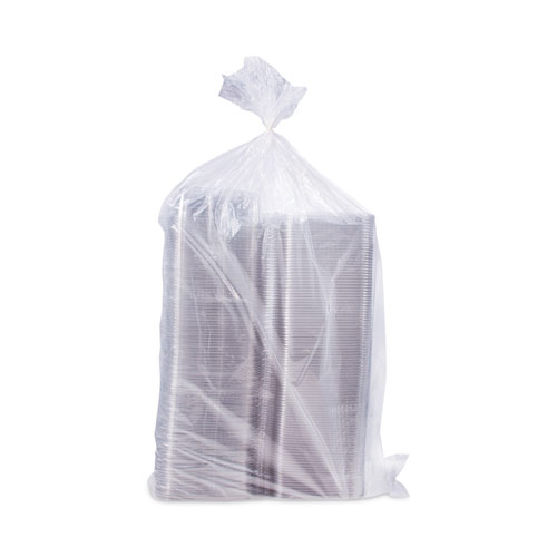 ClearPac SafeSeal Tamper-Resistant/Evident Containers, Flat Lid, 35 oz, Clear, Plastic, 100/Bag, 2 Bags/Carton