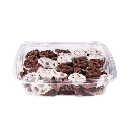 ClearPac SafeSeal Tamper-Resistant/Evident Containers, Flat Lid, 35 oz, Clear, Plastic, 100/Bag, 2 Bags/Carton