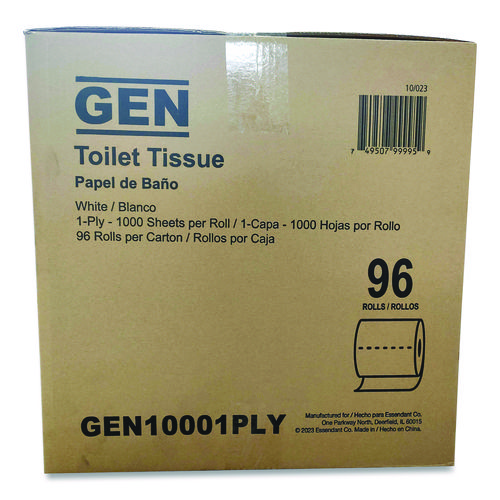 Small Roll Bath Tissue, Septic Safe, 1-Ply, White, 1,000 Sheets/Roll, 96 Rolls/Carton