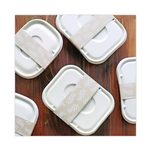 Fiber Container Sleeves, World Centric Leaf Design, 7.5 x 10 x 3.25, Natural, Paper, 800/Carton