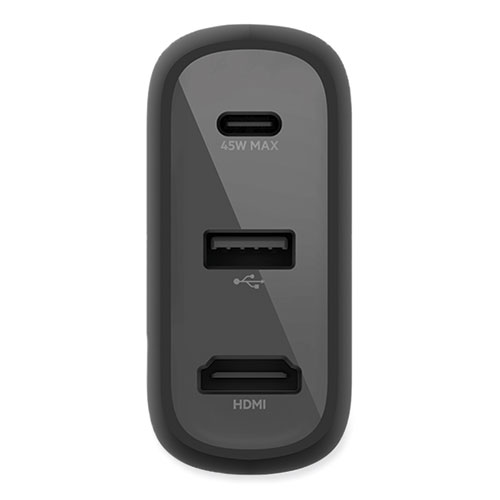 Connect 46.5W Multi-Port Power Hub for USB-C Laptop or Nintendo Switch, 3 Ports, Black