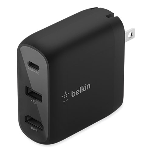 Connect 46.5W Multi-Port Power Hub for USB-C Laptop or Nintendo Switch, 3 Ports, Black