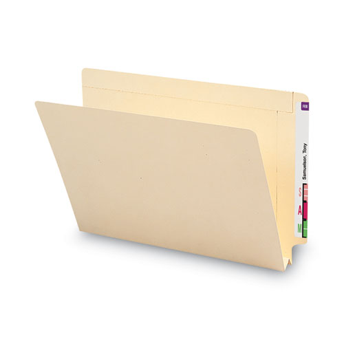 Heavyweight Manila End Tab Expansion Folders, Straight Tabs, Legal Size, 1.5" Expansion, Manila, 50/Box