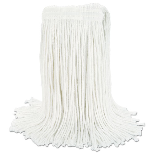 Cut-End Wet Mop Head, Rayon, No. 24, White, 12/Carton