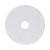 Polishing Floor Pads, 17" Diameter, White, 5/Carton
